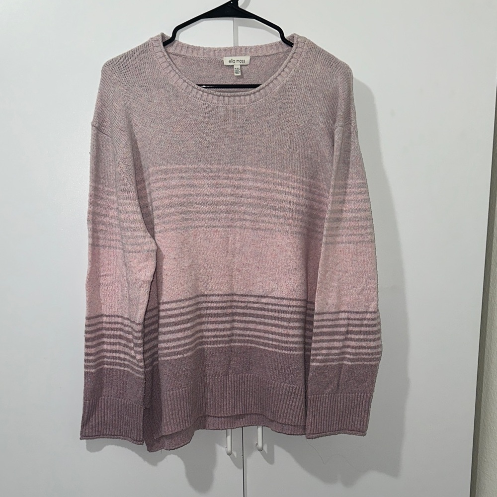 Ella Moss Pink and Purple Striped Sweater